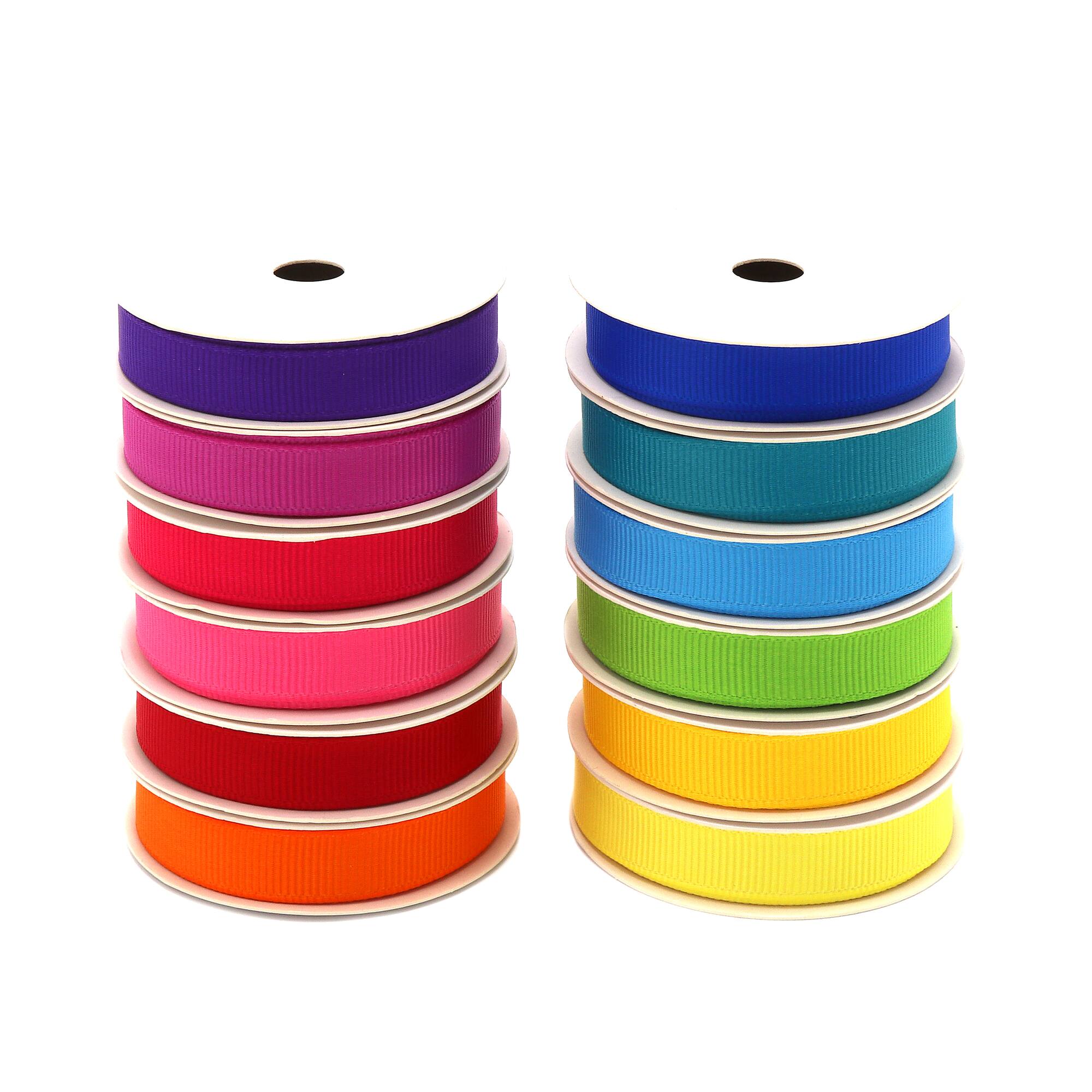 Gwen Studios 3/8" x 3yd. Brights Grosgrain Ribbon Pack, 12ct.